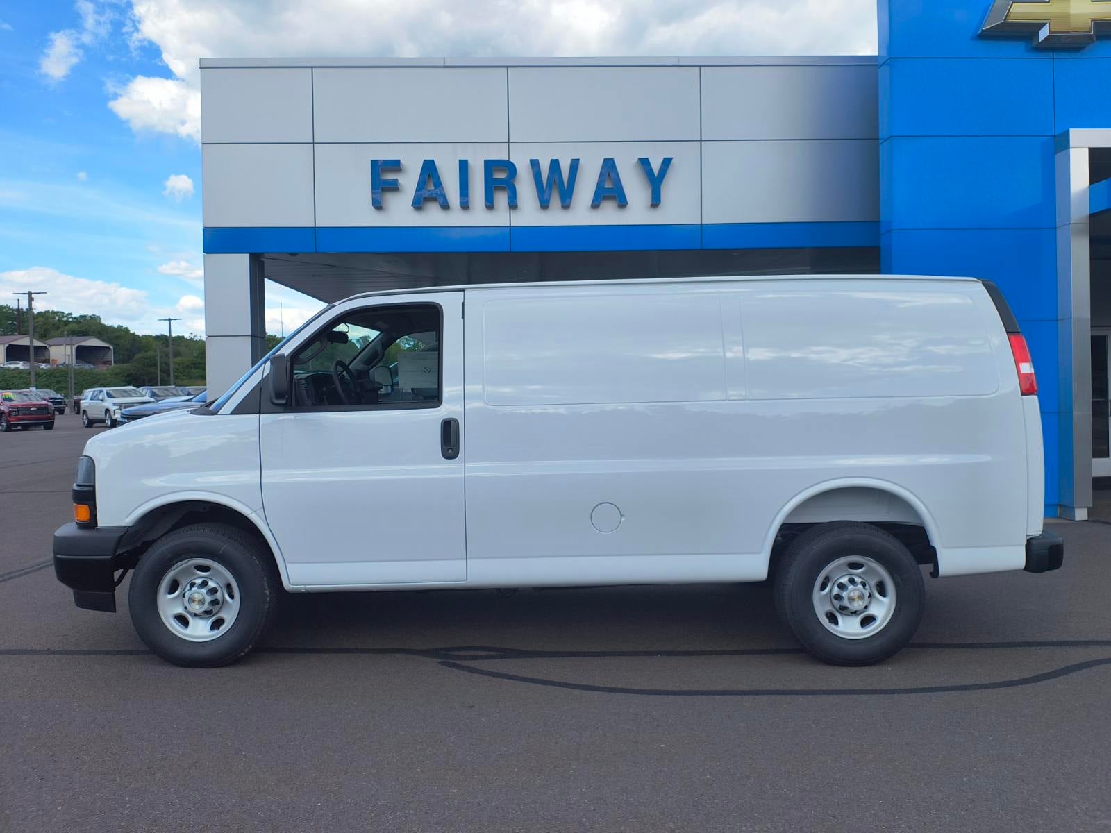 2026 Chevrolet Express Cargo WT in Summit White — front three-quarter view