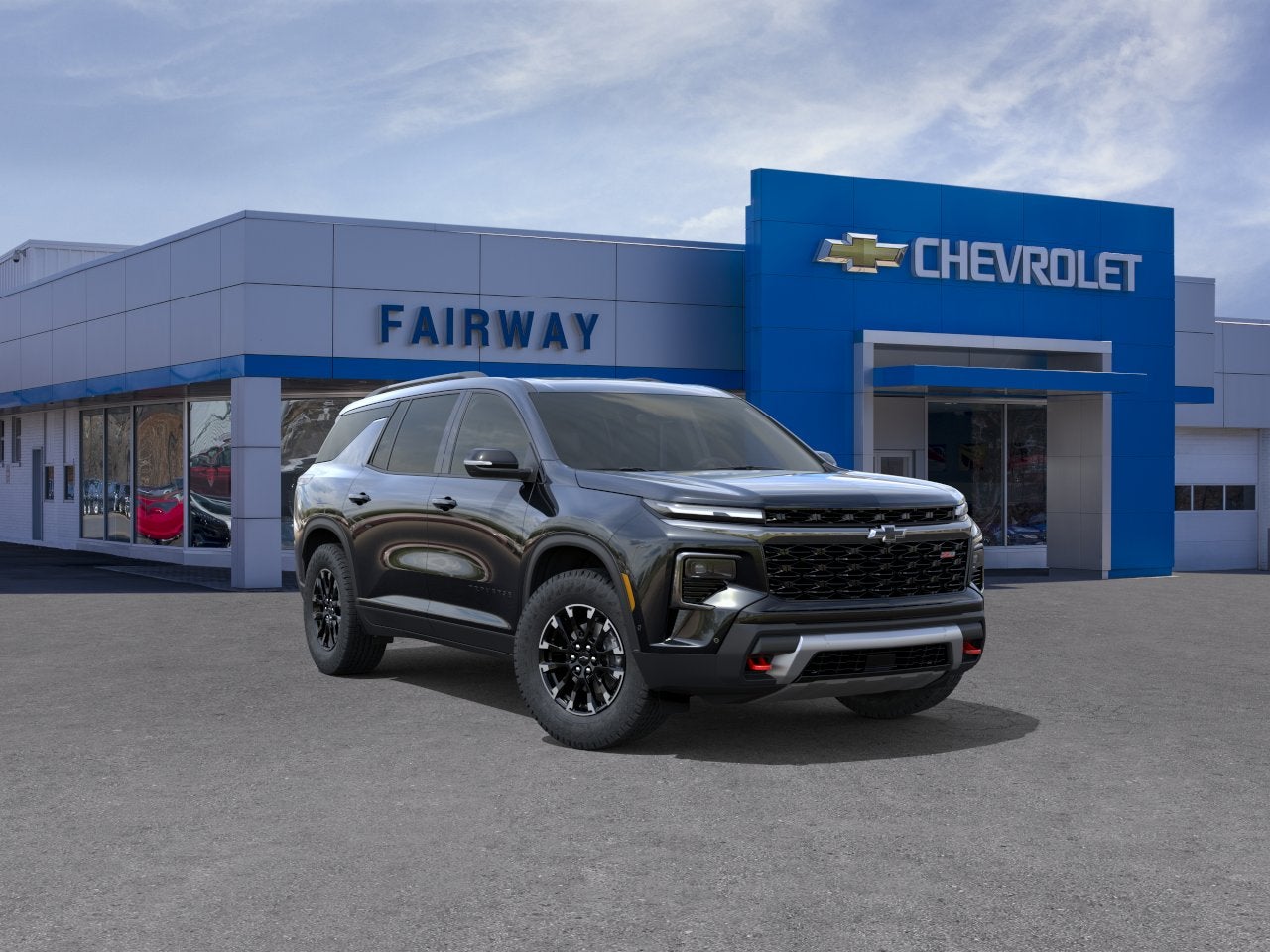 2026 Chevrolet Traverse Z71 in Mosaic Black Metallic — front three-quarter view