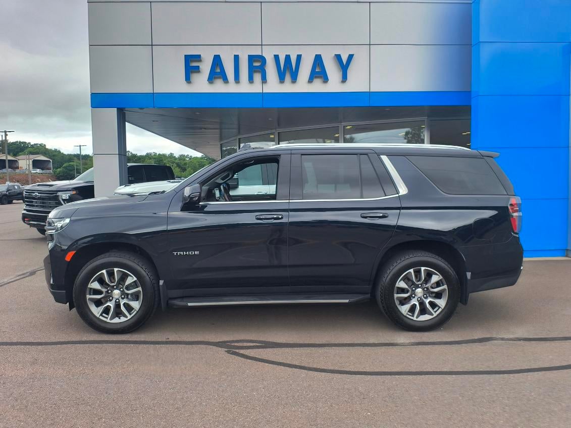 2022 Chevrolet Tahoe LT in Midnight Blue Metallic — front three-quarter view