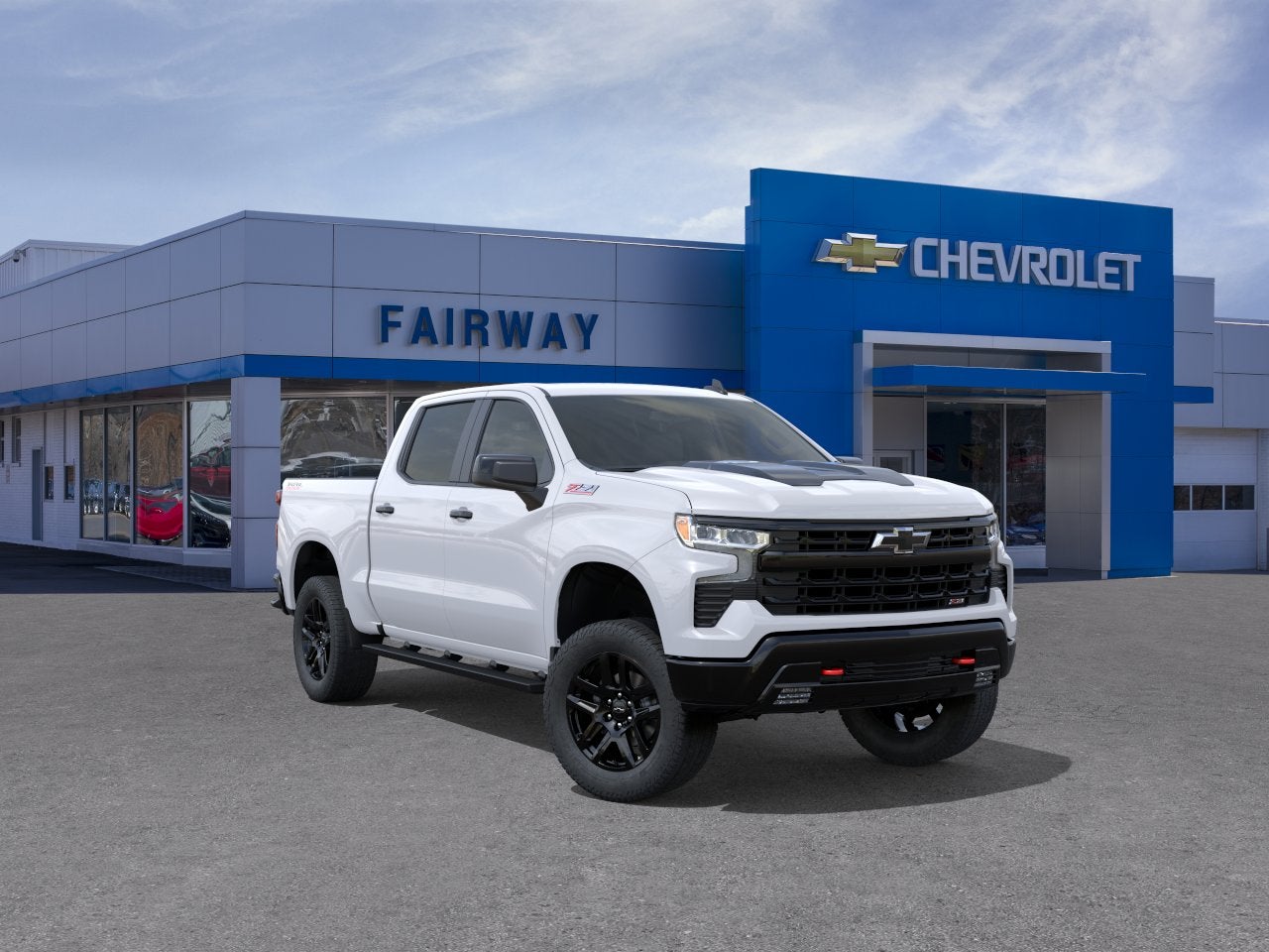 2026 Chevrolet Silverado 1500 LT Trail Boss in Summit White — front three-quarter view