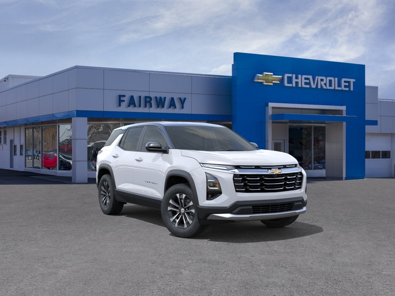 2027 Chevrolet Equinox LT in Summit White — front three-quarter view