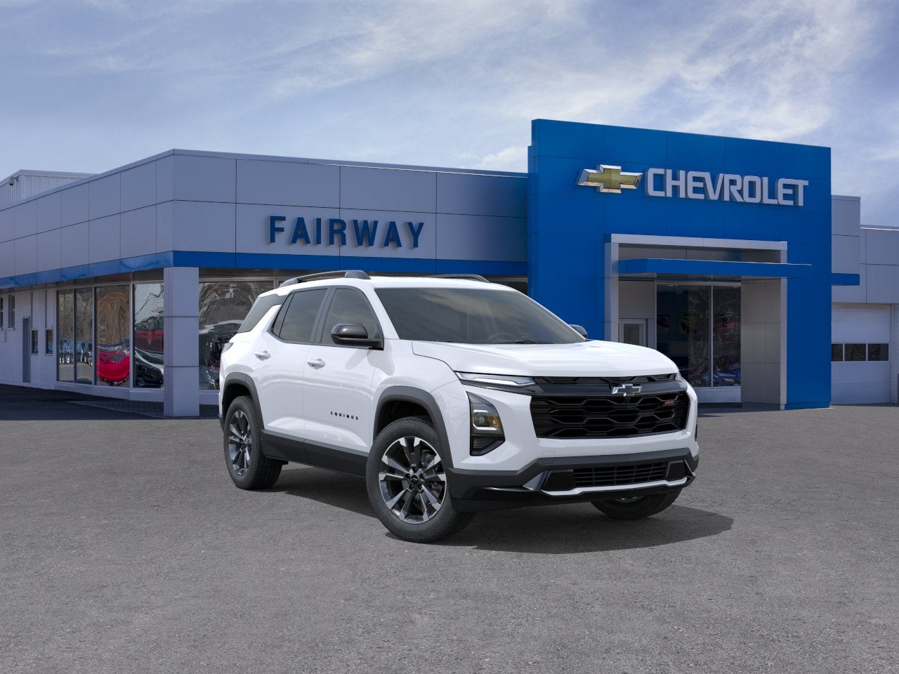 2026 Chevrolet Equinox RS in Polar White Tricoat — front three-quarter view