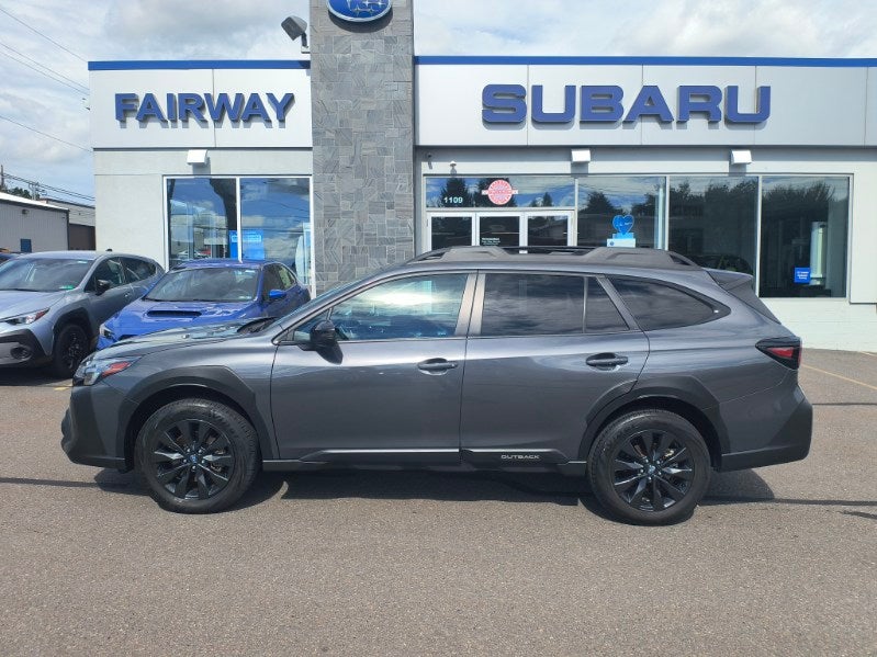 2024 Subaru Outback Onyx Edition XT in Gray — front three-quarter view