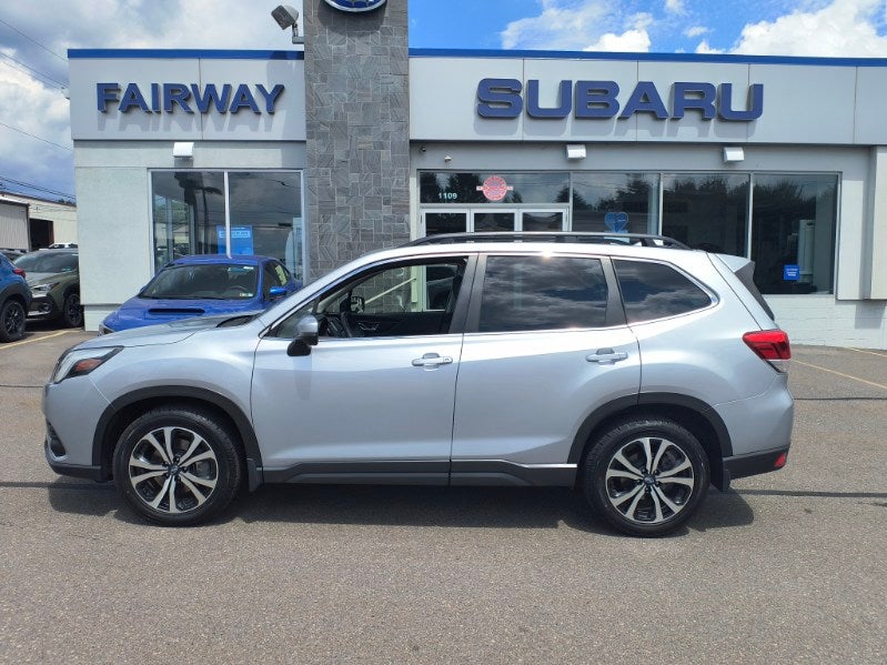 2023 Subaru Forester Limited in Silver — front three-quarter view